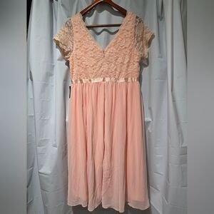 Blush Pink Lace & Chiffon Dress